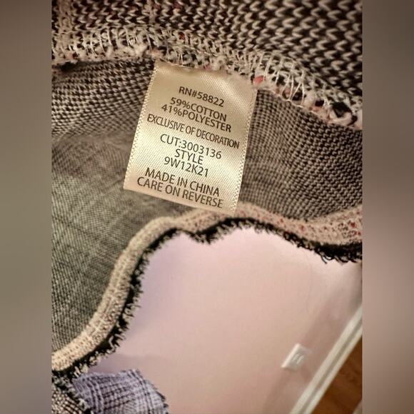 Max Studio Pink Black Tweed Fringe Open Blazer 3XL - Picture 10 of 12